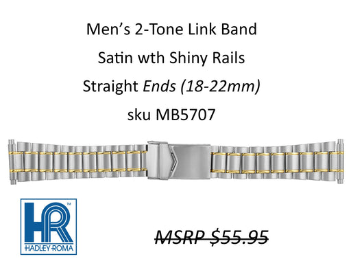 MB5707 Men's Link Watch Band Two-Tone - Default Title