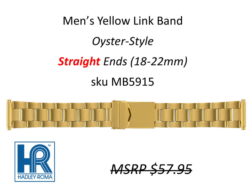 MB5915 Men's Oyster-Style Watch Band Yellow - Default Title