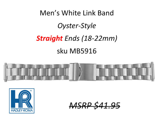 MB5916 Men's Oyster-Style Watch Band White - Default Title