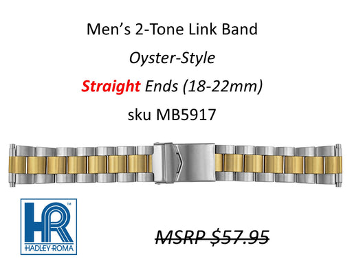 MB5917 Men's Oyster-Style Watch Band Two-Tone - Default Title