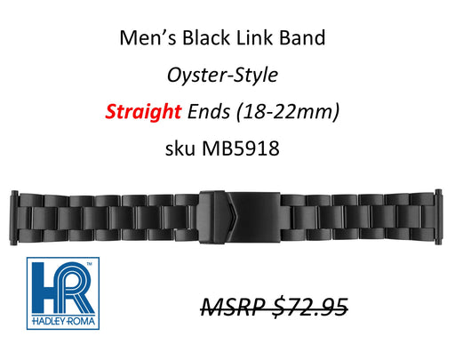 MB5918 Men's Oyster-Style Watch Band Black - Default Title
