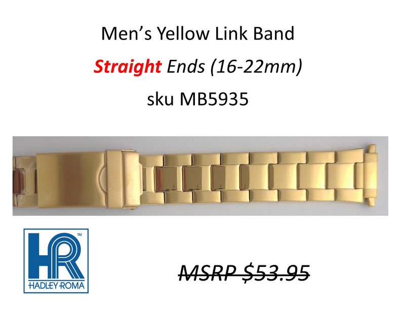 MB5935 Men's Link Watch Band Yellow - Default Title