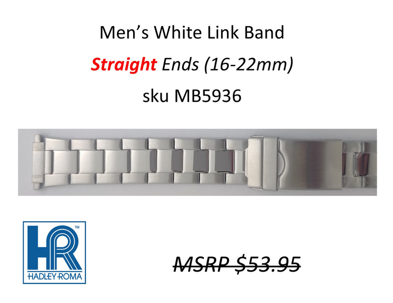 MB5936 Men's Link Watch Band White - Default Title