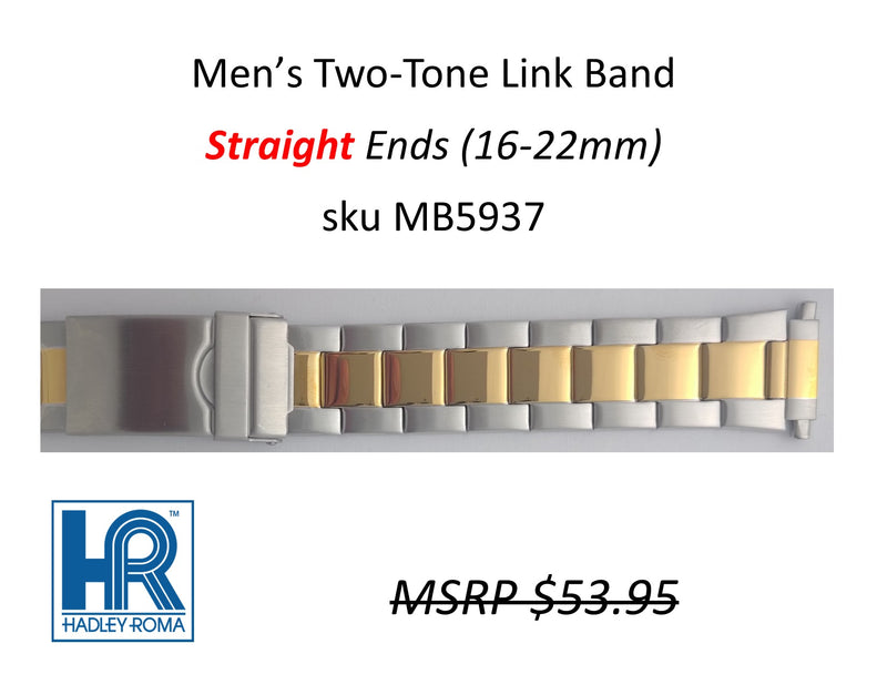 MB5937 Men's Link Watch Band Two-Tone - Default Title