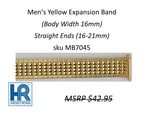 MB7045 Men's 16mm Wide Expansion Watch Band Yellow - Default Title