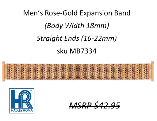MB7334 Men's 16mm Wide Expansion Watch Band Rose - Default Title