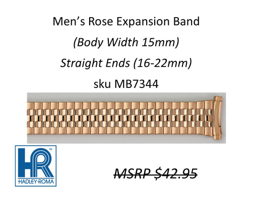 MB7344 Men's 15mm Wide Expansion Watch Band Rose - Default Title