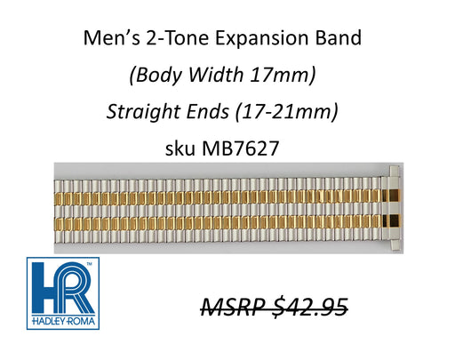 MB7627 Men's 17mm Wide Expansion Watch Band Two-Tone - Default Title