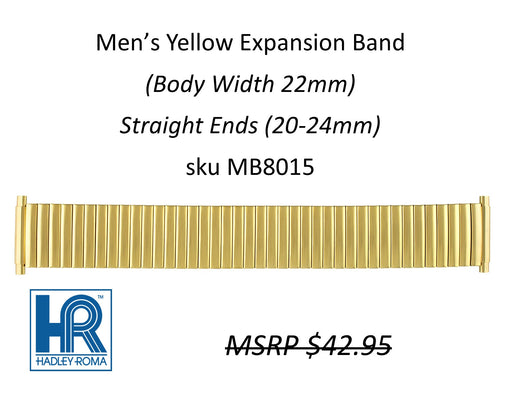 MB8015 Men's 22mm Wide Expansion Shiny Band Yellow - Default Title
