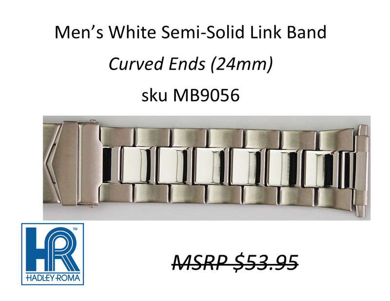 MB9056 Men's Wide-Link Watch Band White - Default Title