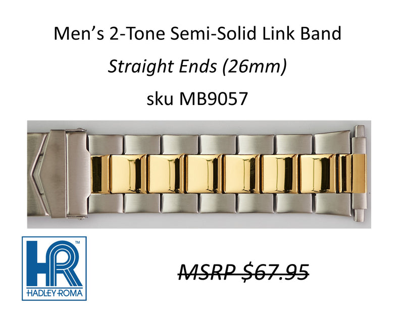 MB9057 Men's Wide-Link Watch Band Two-Tone - Default Title