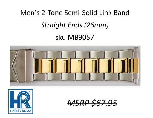 MB9057 Men's Wide-Link Watch Band Two-Tone - Default Title