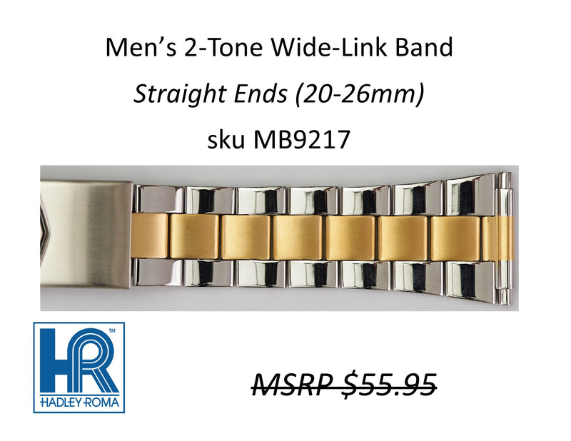 MB9217 Men's Wide-Link Watch Band Two-Tone - Default Title