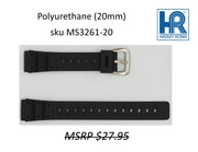 MS3261 Polyurethane Watch Strap Black - 20mm