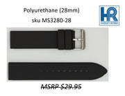 MS3280 Polyurethane Watch Strap Black - 28mm