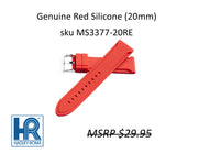 MS3377 Genuine Silicone Watch Strap - 20mm - Red