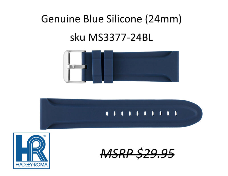 MS3377 Genuine Silicone Watch Strap - 24mm - Blue