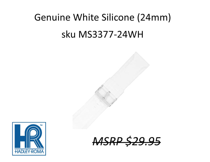MS3377 Genuine Silicone Watch Strap - 24mm - White