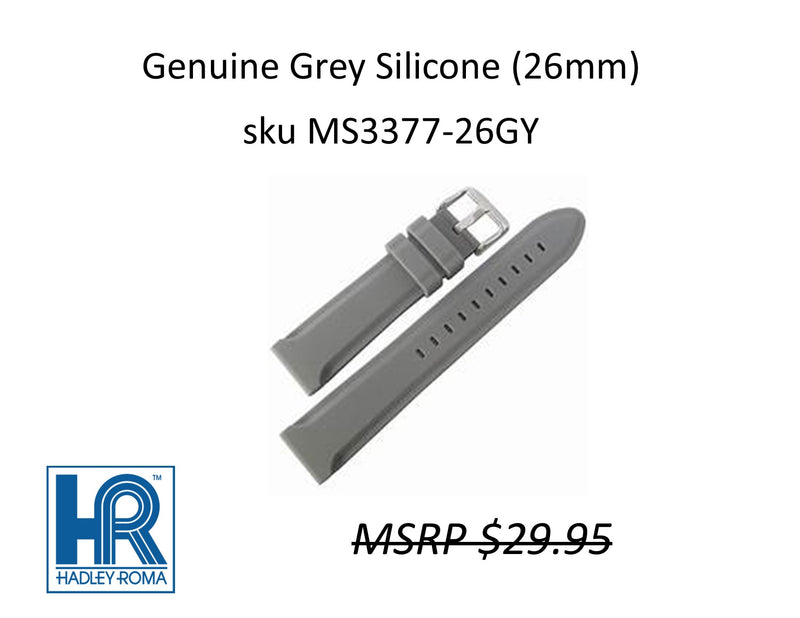 MS3377 Genuine Silicone Watch Strap - 26mm - Gray