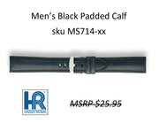 MS714 Padded Calf Watch Strap - 16mm - Black