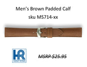 MS714 Padded Calf Watch Strap - 16mm - Brown