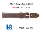 MS714L Padded Calf Watch Strap LONG - 18mm - Brown