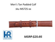 MS714 Padded Calf Watch Strap - 16mm - Tan