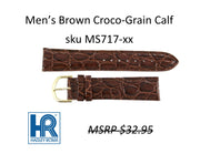 MS717 Croco-Grain Calf Watch Strap - 16mm - Brown