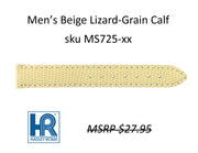 LS725 Java Lizard Grain Watch Strap - 18mm - Beige