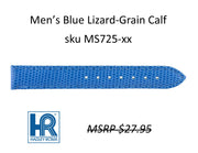 LS725 Java Lizard Grain Watch Strap - 18mm - Blue