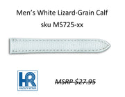 LS725 Java Lizard Grain Watch Strap - 18mm - White