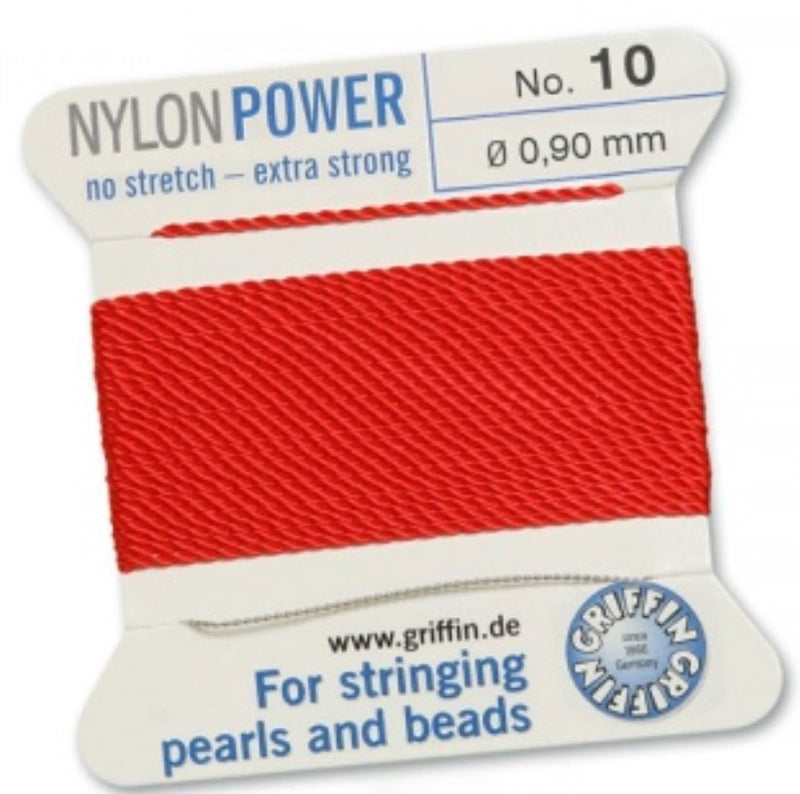 Nylon Bead Cord Red #10 - Default Title
