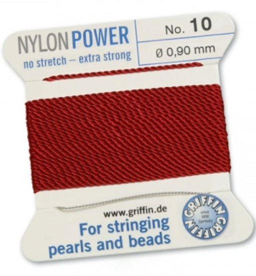 Nylon Bead Cord Garnet #10 - Default Title