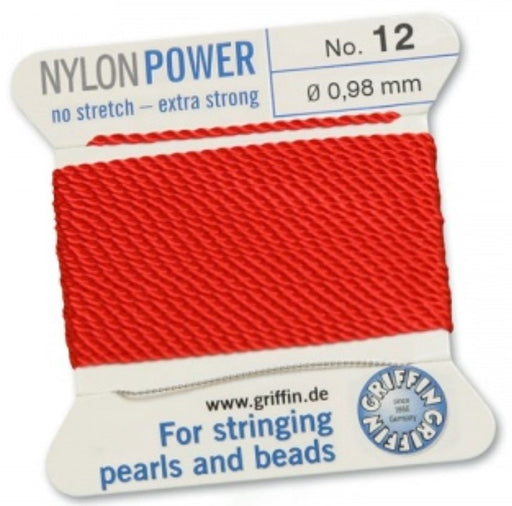 Nylon Bead Cord Red #12 - Default Title