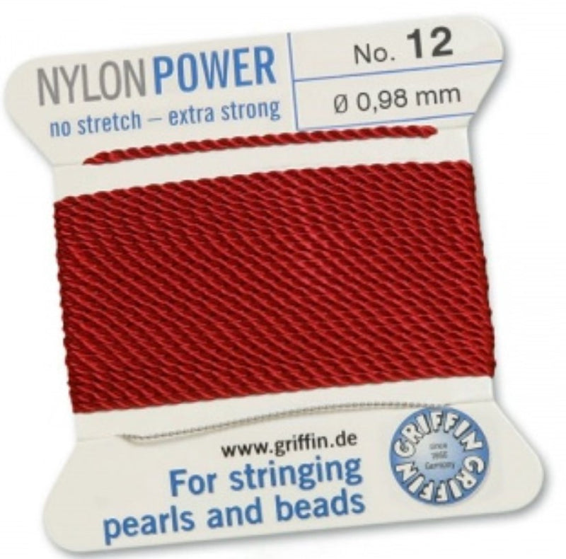 Nylon Bead Cord Garnet #12 - Default Title
