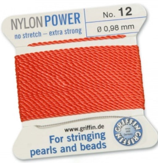Nylon Bead Cord Coral #12 - Default Title