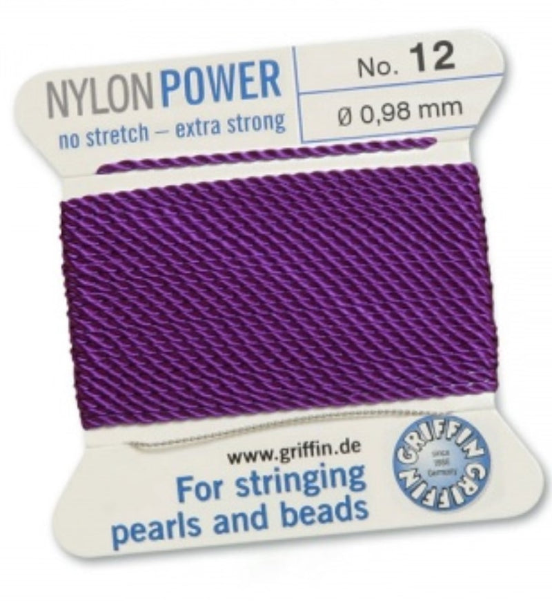 Nylon Bead Cord Amethyst #12 - Default Title