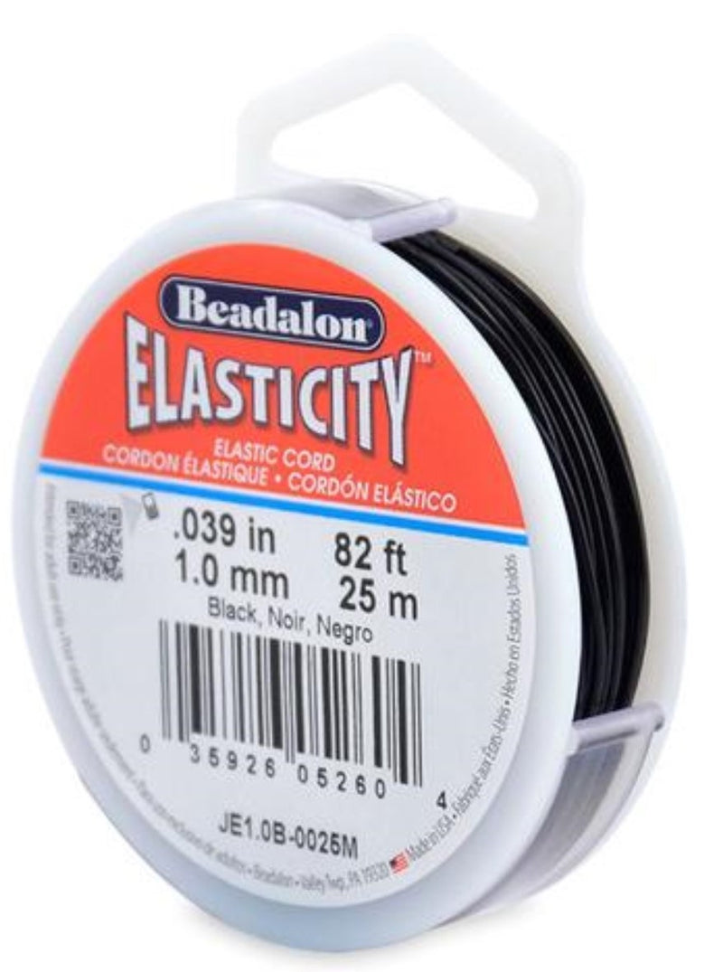 25 meters Stretch Cord 1.0mm Black - Default Title