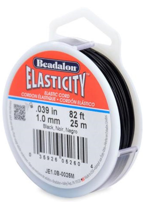 25 meters Stretch Cord 1.0mm Black - Default Title