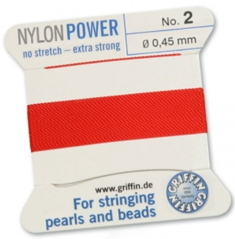 Nylon Bead Cord Red #2 - Default Title