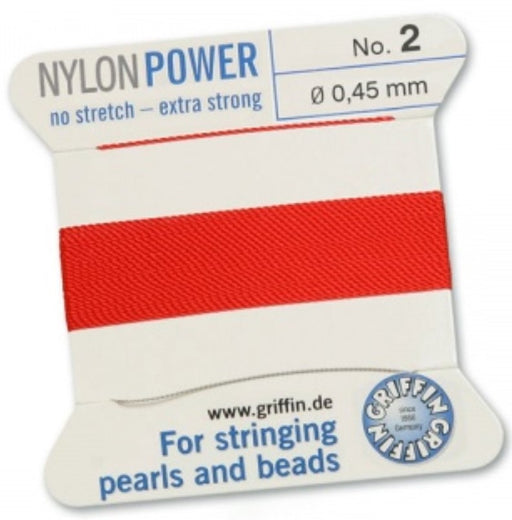 Nylon Bead Cord Red #2 - Default Title