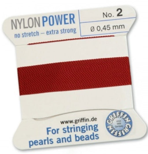 Nylon Bead Cord Garnet #2 - Default Title