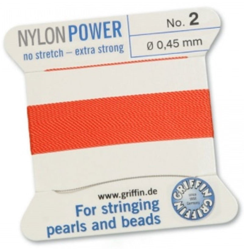 Nylon Bead Cord Coral #2 - Default Title