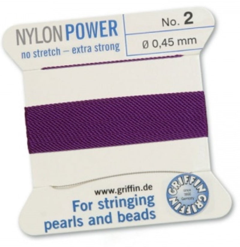 Nylon Bead Cord Amethyst #2 - Default Title