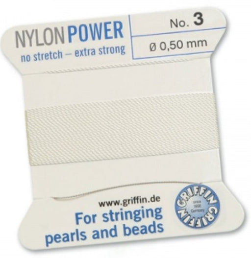 Nylon Bead Cord White #3 - Default Title