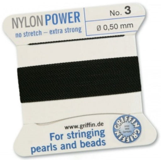 Nylon Bead Cord Black #3 - Default Title