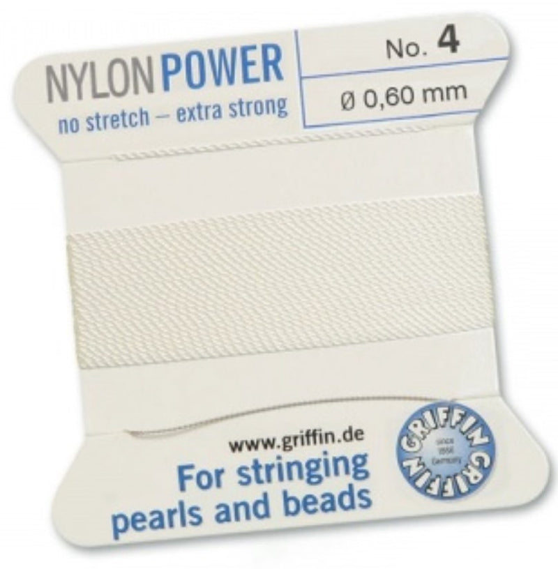 Nylon Bead Cord White #4 - Default Title