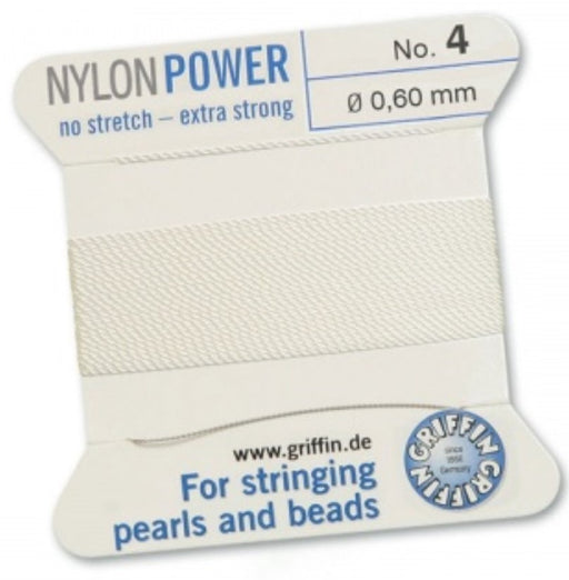 Nylon Bead Cord White #4 - Default Title