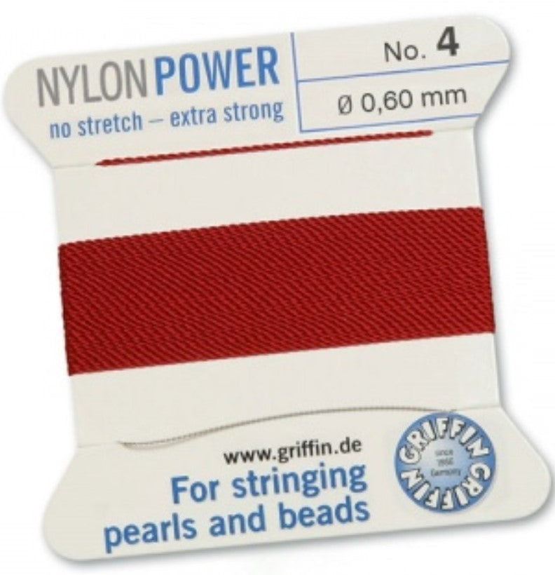 Nylon Bead Cord Garnet #4 - Default Title
