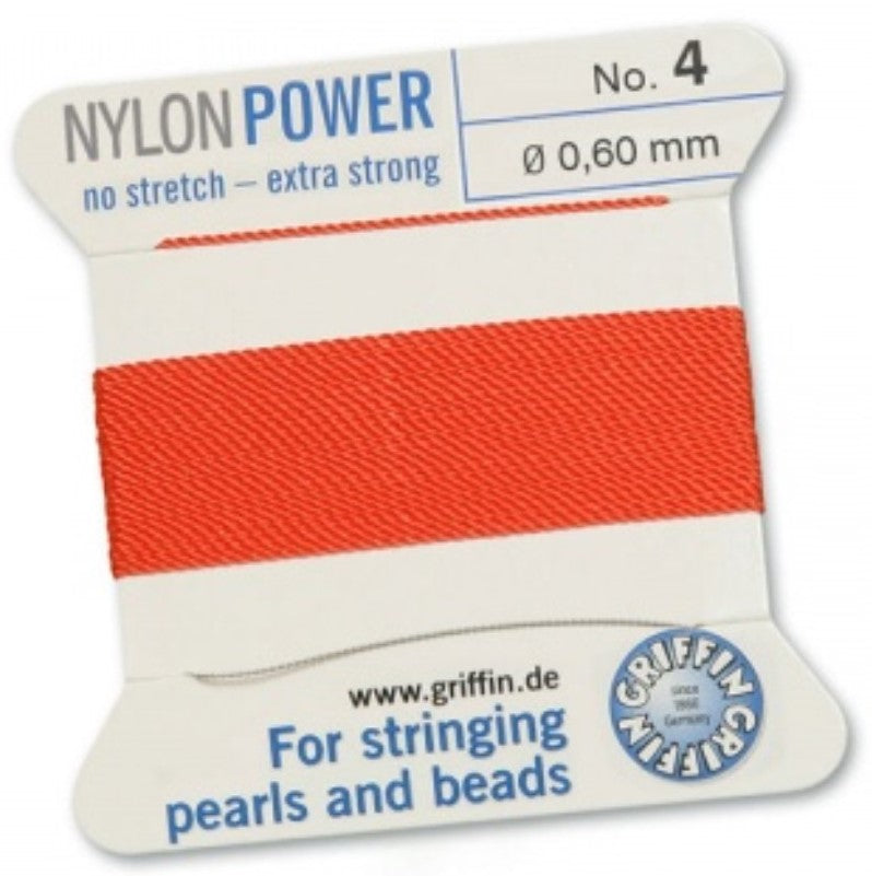 Nylon Bead Cord Coral #4 - Default Title